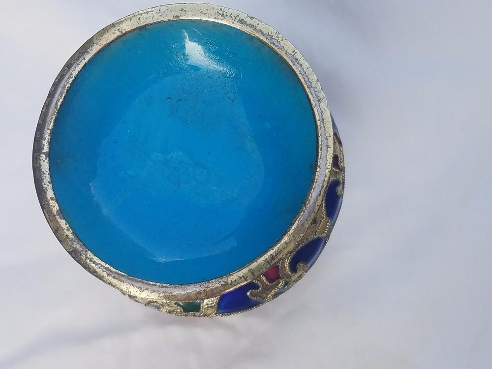CHINESE BRASS ENAMEL VASE