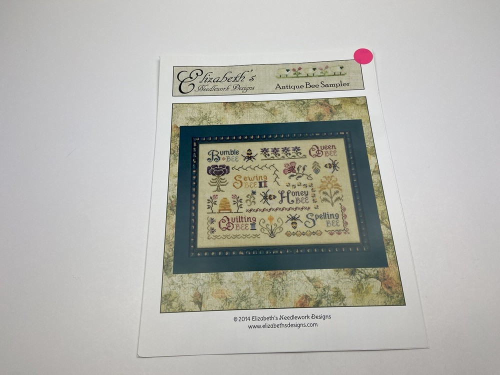 Elizabeth’s Needlework Designs Antique Bee Sampler Cross Stitch Pattern 9P