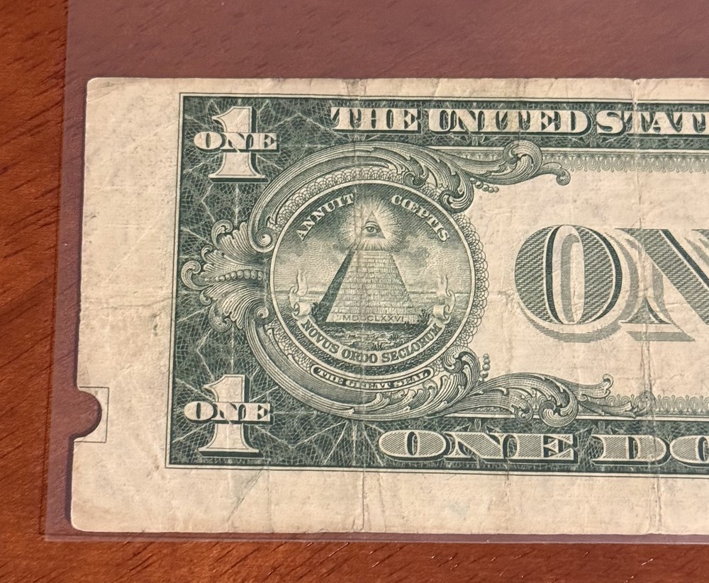 ERROR - 1935 D $1 Silver Certificate - Reverse Print Off Center - Good Condition