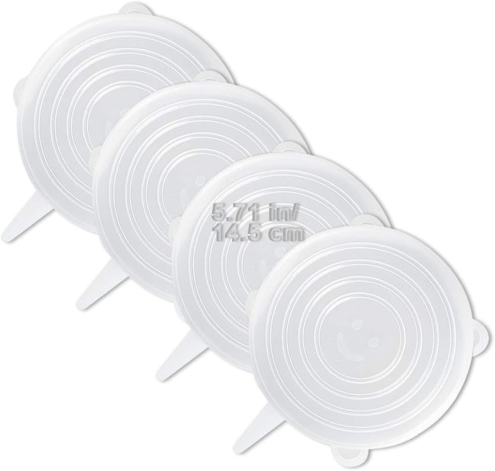4 Pack Same Size Silicone Stretch Lids, Thicker Reusable Sturdy Silicone
