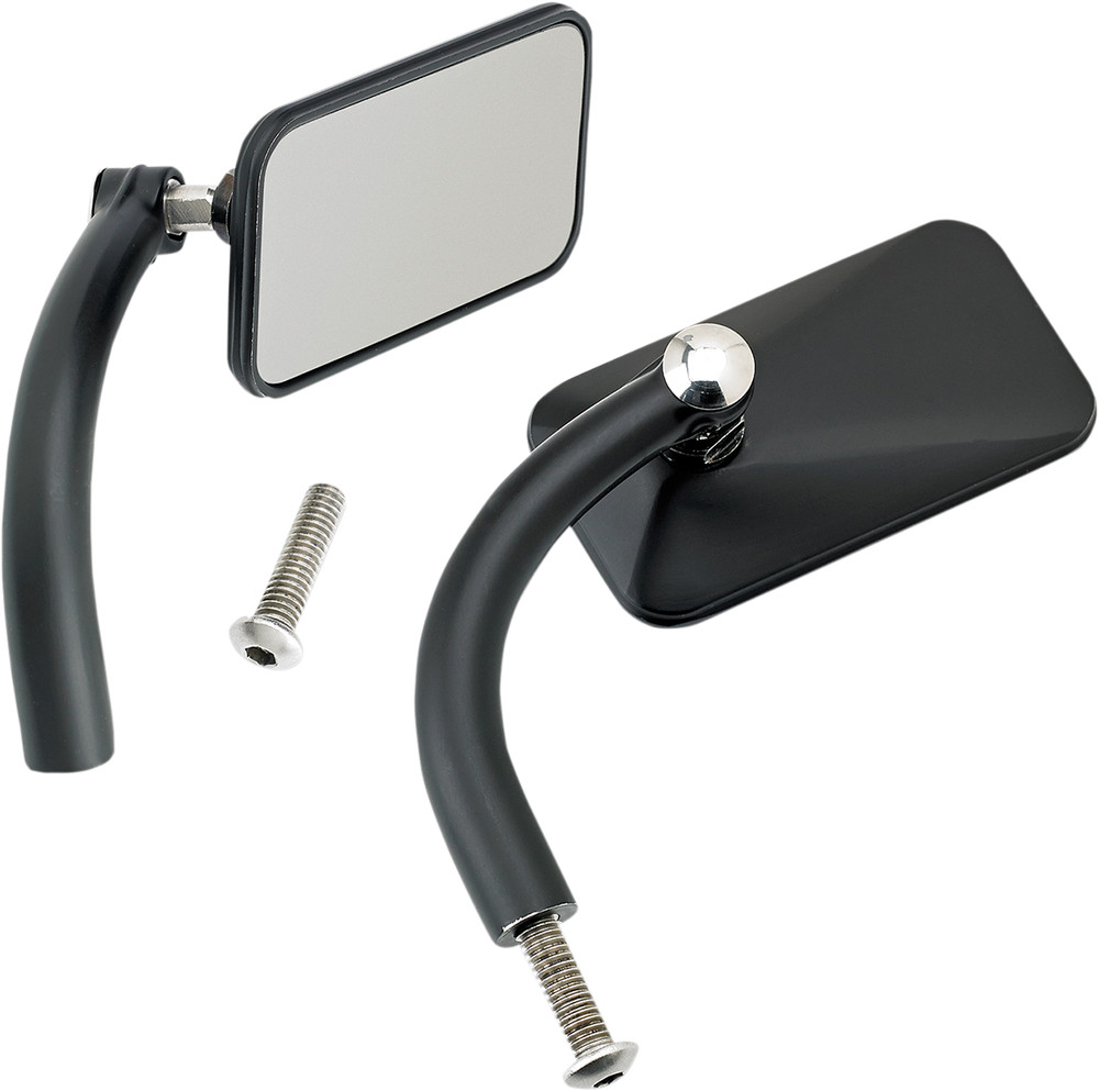 BILTWELL Mirrors - Utility - Side View - Rectangle - Perch - Black - Pair