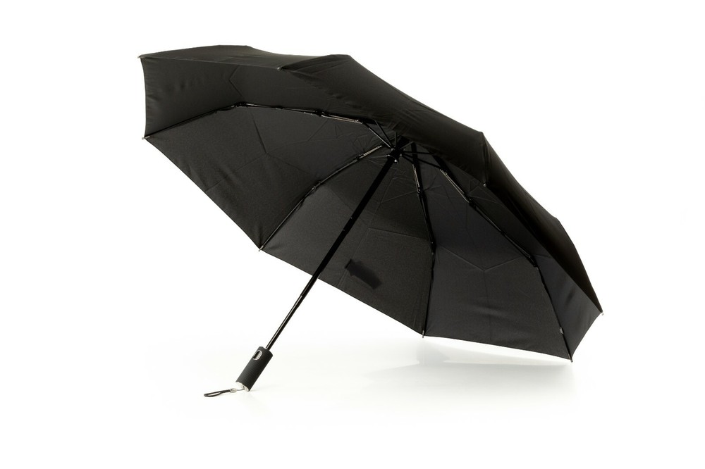Windproof Auto Open Close Folding Umbrella - umbrella with Stylish Handle Black