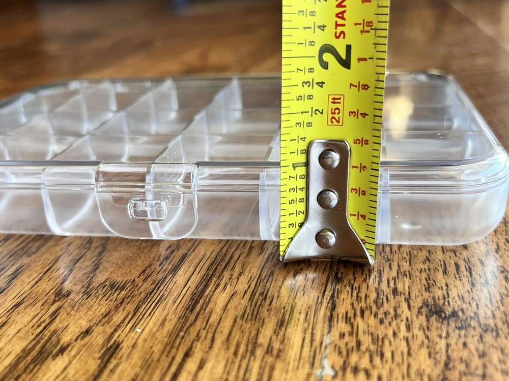 Large Clear 24 Compartment Fly Box 7.5x5x1