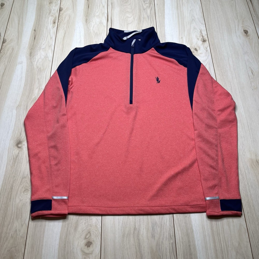 Zero Restriction 1/4 Zip Golf Pullover Logo Lightweight Red Blue Mens Medium