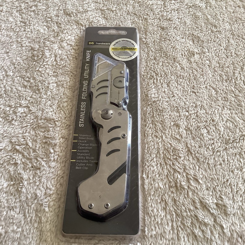 Stainless folding utility knife no DG hardware