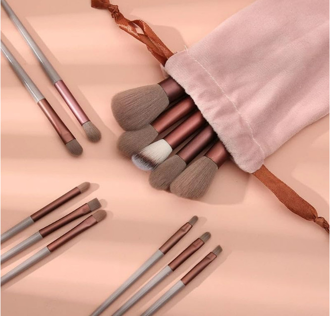 13 Pieces -Soft Fluffy Makeup Brush Beauty Tools with bag