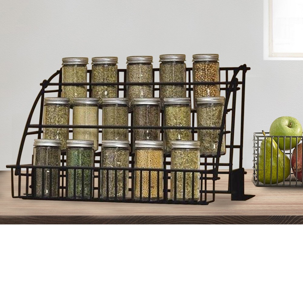 3 Tier Pull down Cabinet Spice Rack Organizer,Metal Storage Shelf for Kitchen