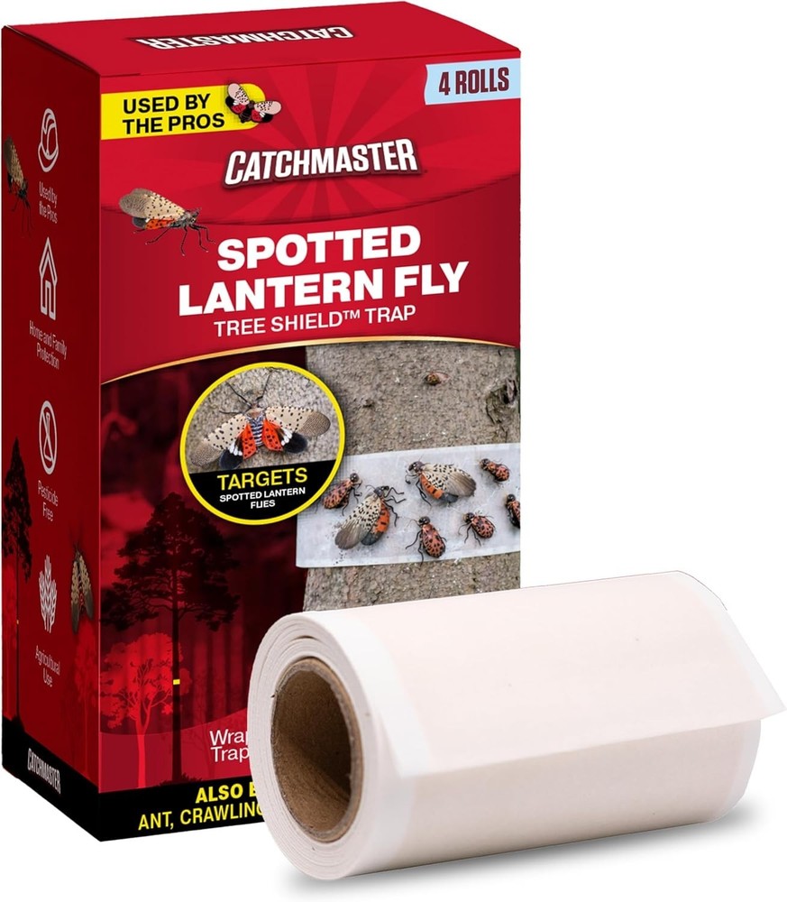 Tree Shield Lantern Fly & Ant Traps Insect Barrier, 4 Rolls 30ft Each, Outdoo...