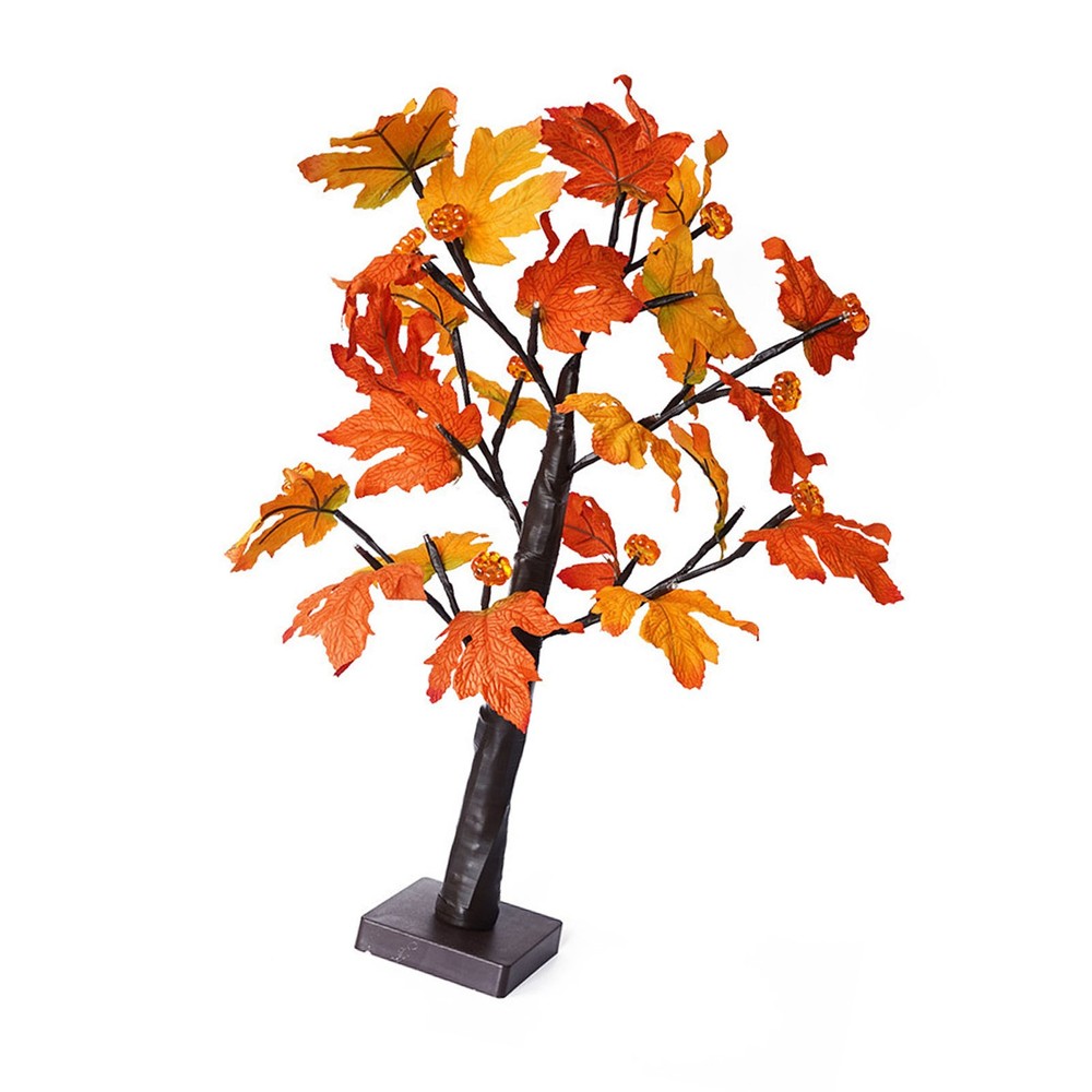 24in Fall Maple Tree With 24 LEDs Soft Light For Xmas