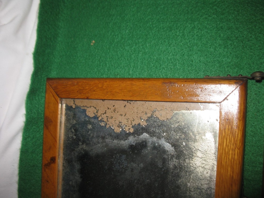 Antique 3 Panel Folding Hanging or Table Top Mirror