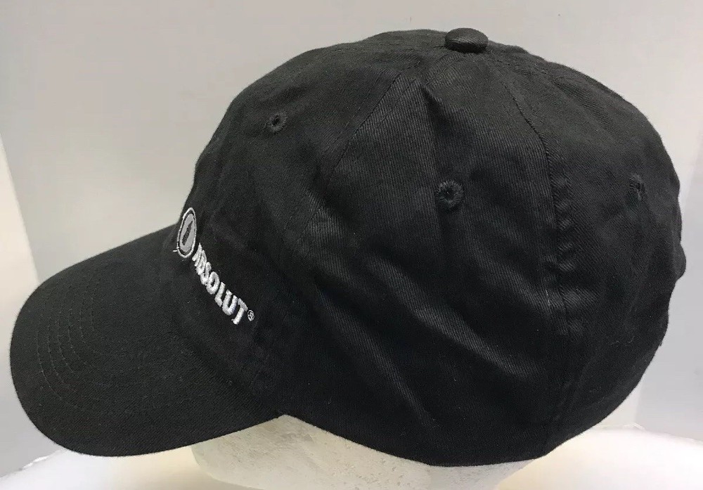 Absolut Vodka Men OSFA Baseball Cap StrapBack Hat Black Logo