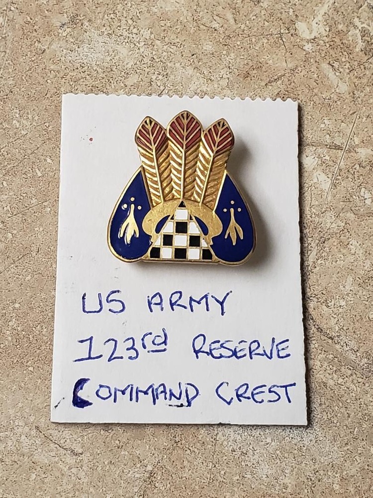 Army 123rd Army Reserve Command DUI Crest Lapel Pin