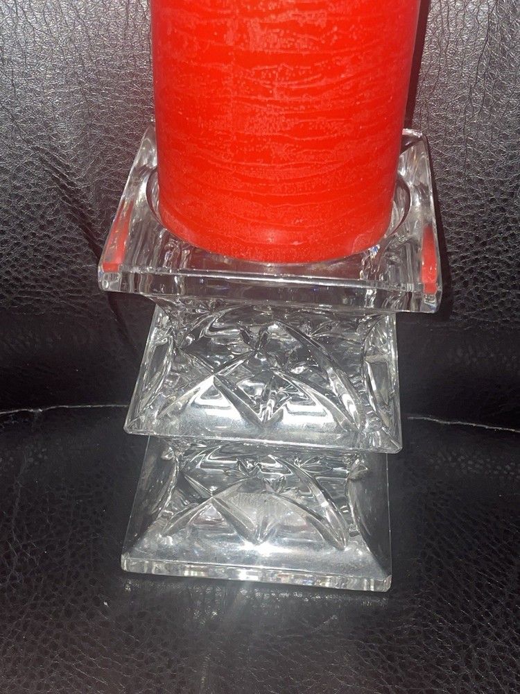 Waterford Crystal 5.5" Candle Pillar Eamonn Hartley Postmodern Bamboo