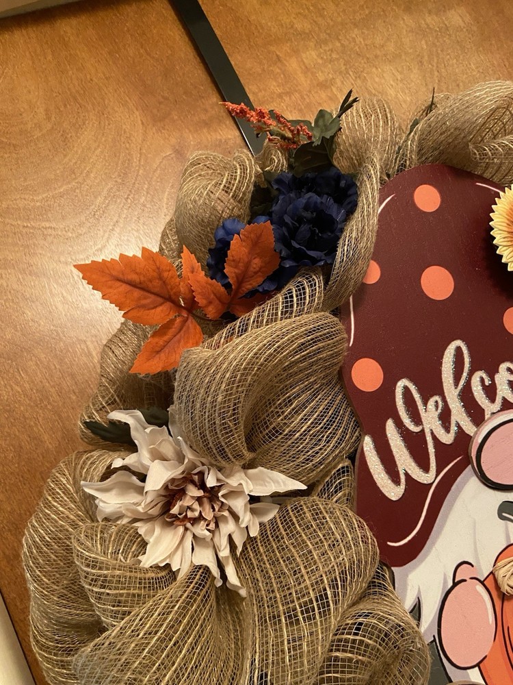 25" Gnome Fall Handmade Wreath Brand New