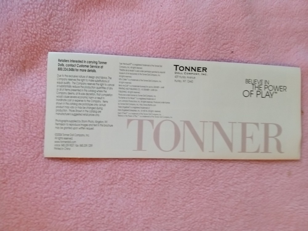 2004 Tonner Dolls Pamphlet/Booklet