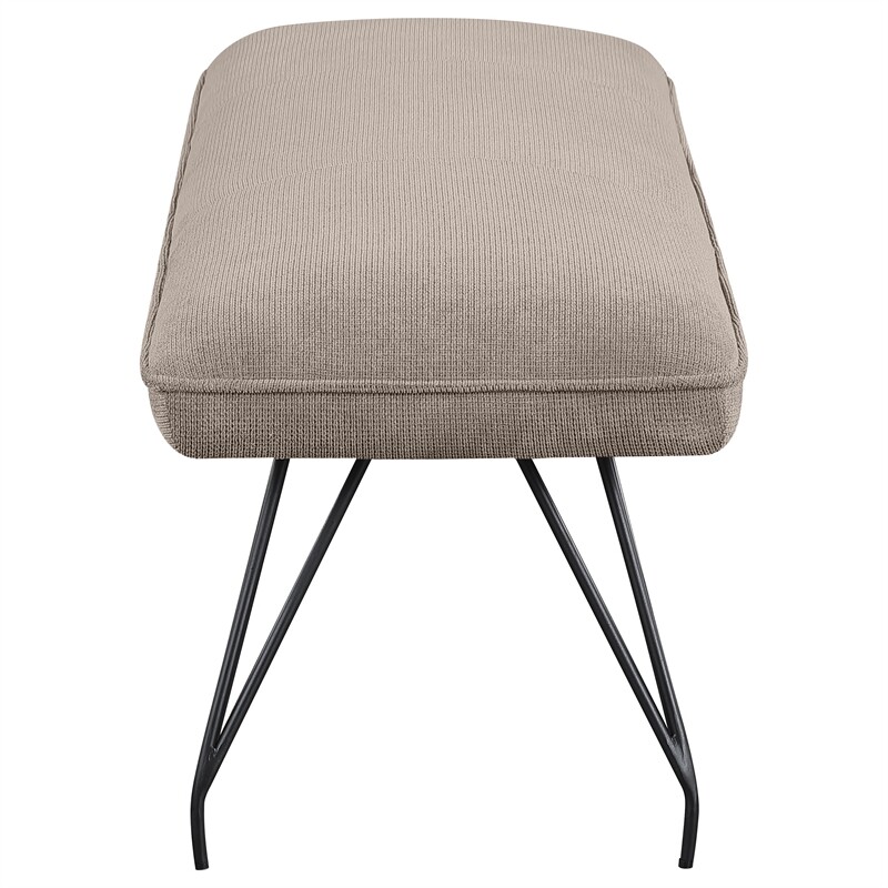 Coaster Dodson Mid- Century Fabric Upholstered Dining Bench Taupe