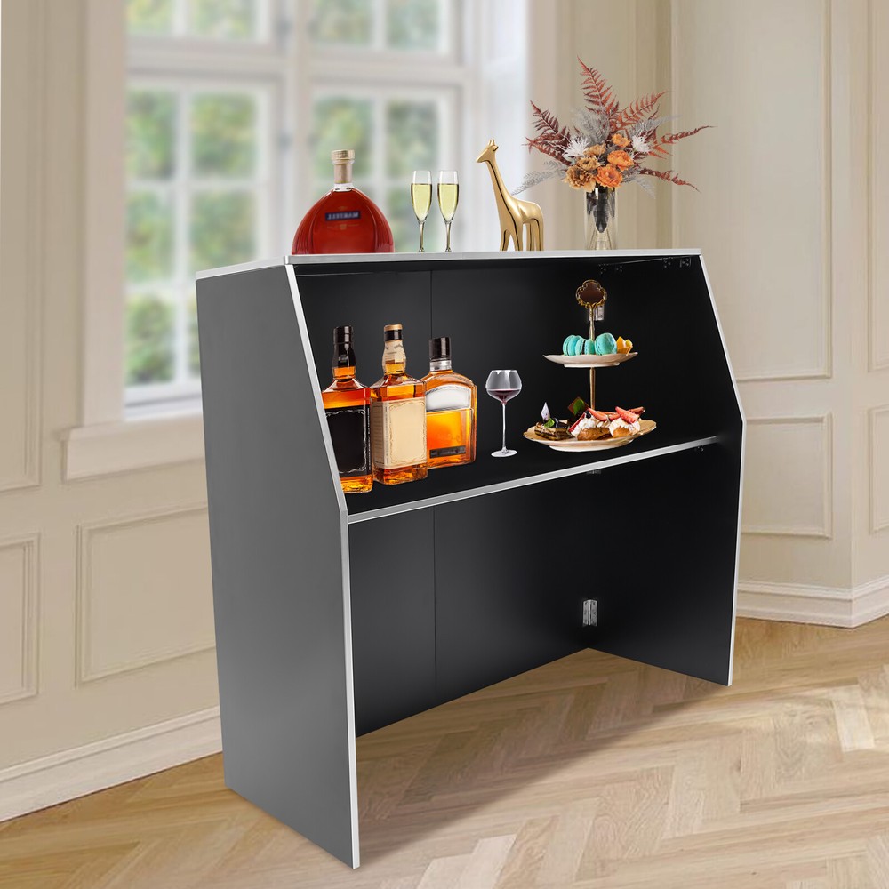 Rectangular Bar Cabinet Foldable Event Bar Portable Bar Cabinet Freestanding