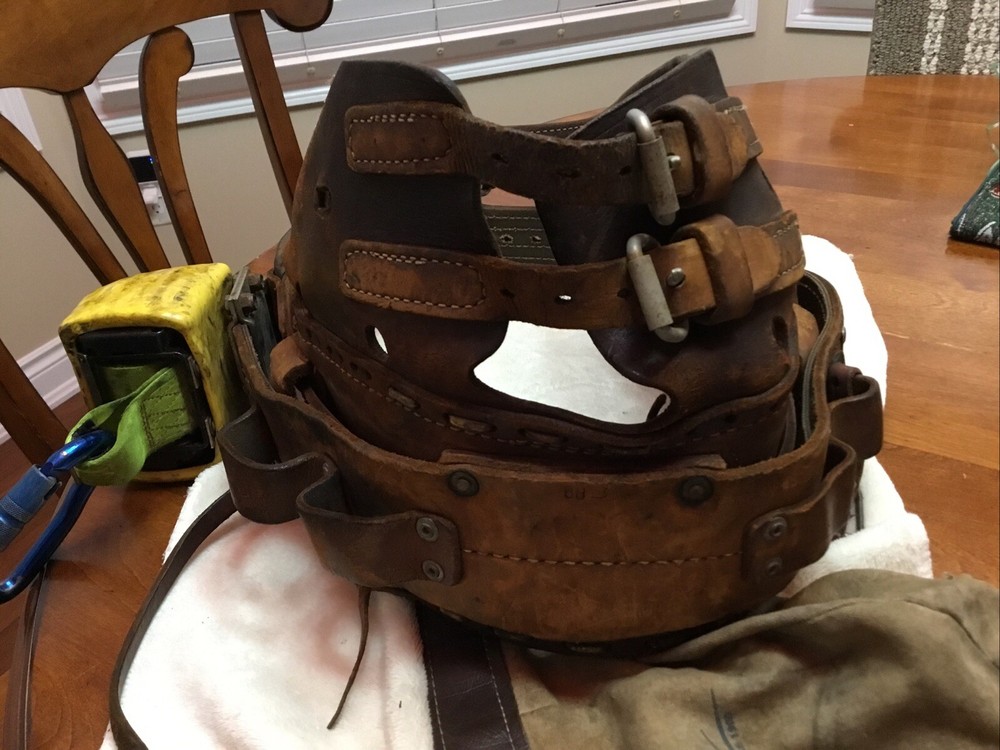 Bashlin 88B Size D24 Lineman Pole/tree Climbing Gear Heavy Leather w Retractable