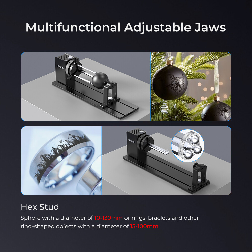 Creality Multi-Functional Laser Rotary Roller Y-axis Jaw Chuck for Engraving