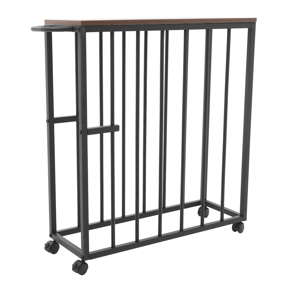 Black Painting Drying Rack with Storage, 4 Wheels for Easy Mobility