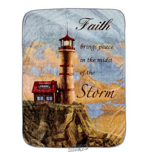 Cozy Oversized Throw Blanket Faith Storm 60"x 80" Polyester Blanket