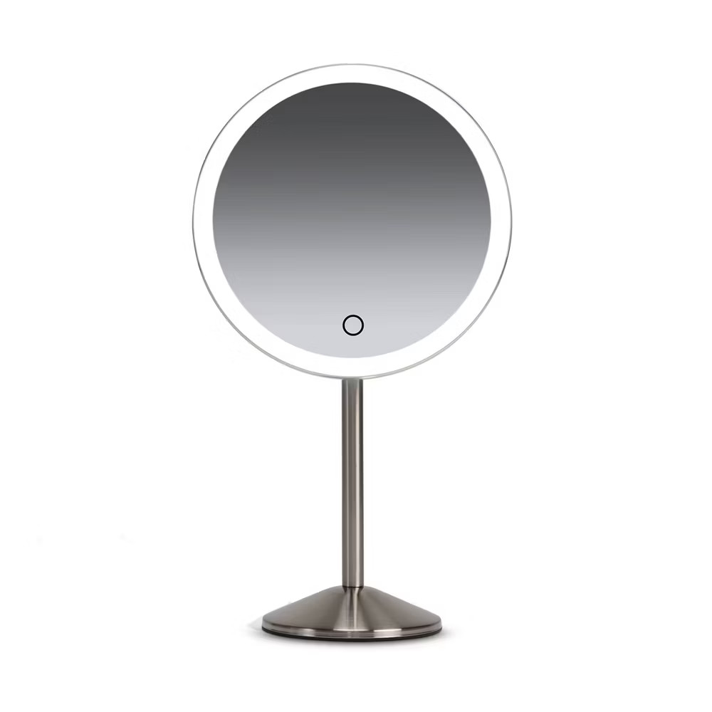 Ilios Lighting Rechargeable Round Table Makeup Mirror with 5x Magnification