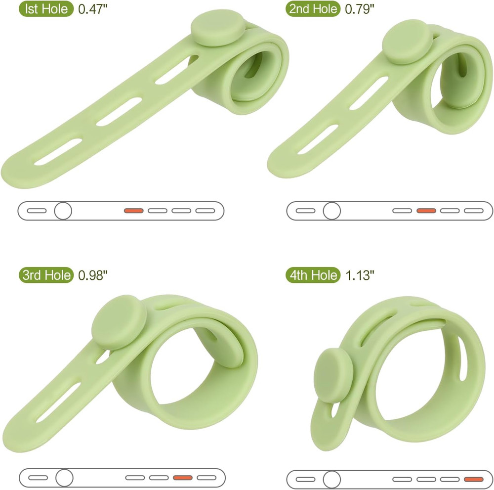 24Pcs Silicone Cable Ties - Reusable & Washable with Locking Buckle Design, Adju