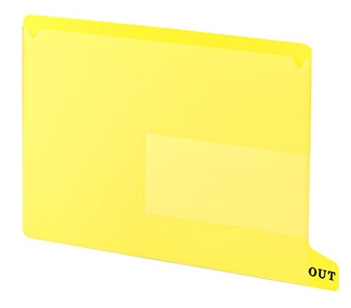 End Tab Poly Out Guide, Two Pocket, Bottom Position Tab, Letter Size, Yellow,