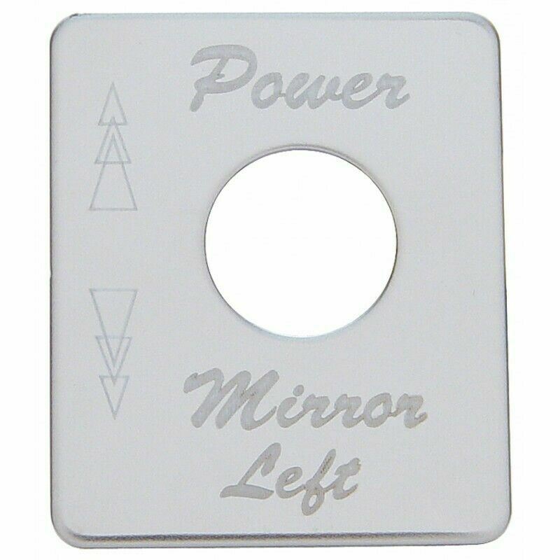 UP Toggle Switch Plate for Peterbilt Power Mirror Left Stainless Etched #48456