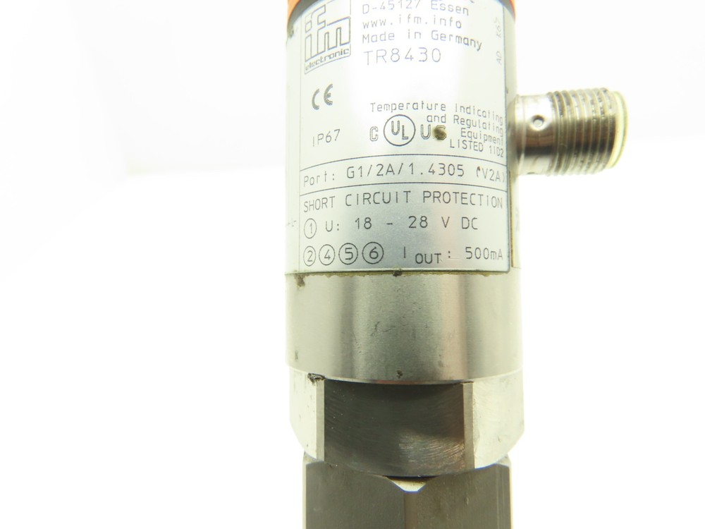 IFM Efector TR8430 Electronic Temperature Sensor Evaluation Unit With 8" Probe