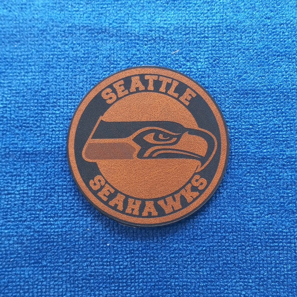 Seahawks Leather Iron on Patch For Hats And Accessories