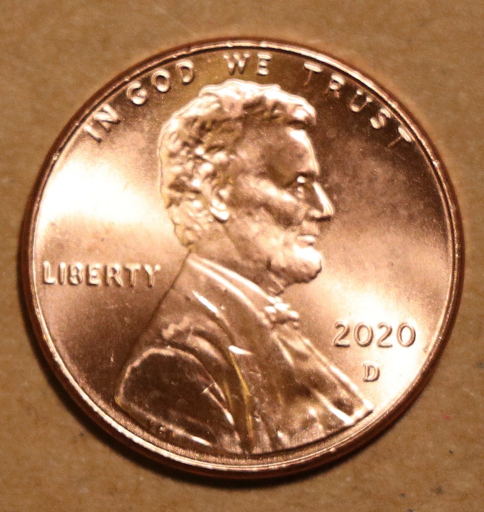 2020 D Lincoln Shield cents BU