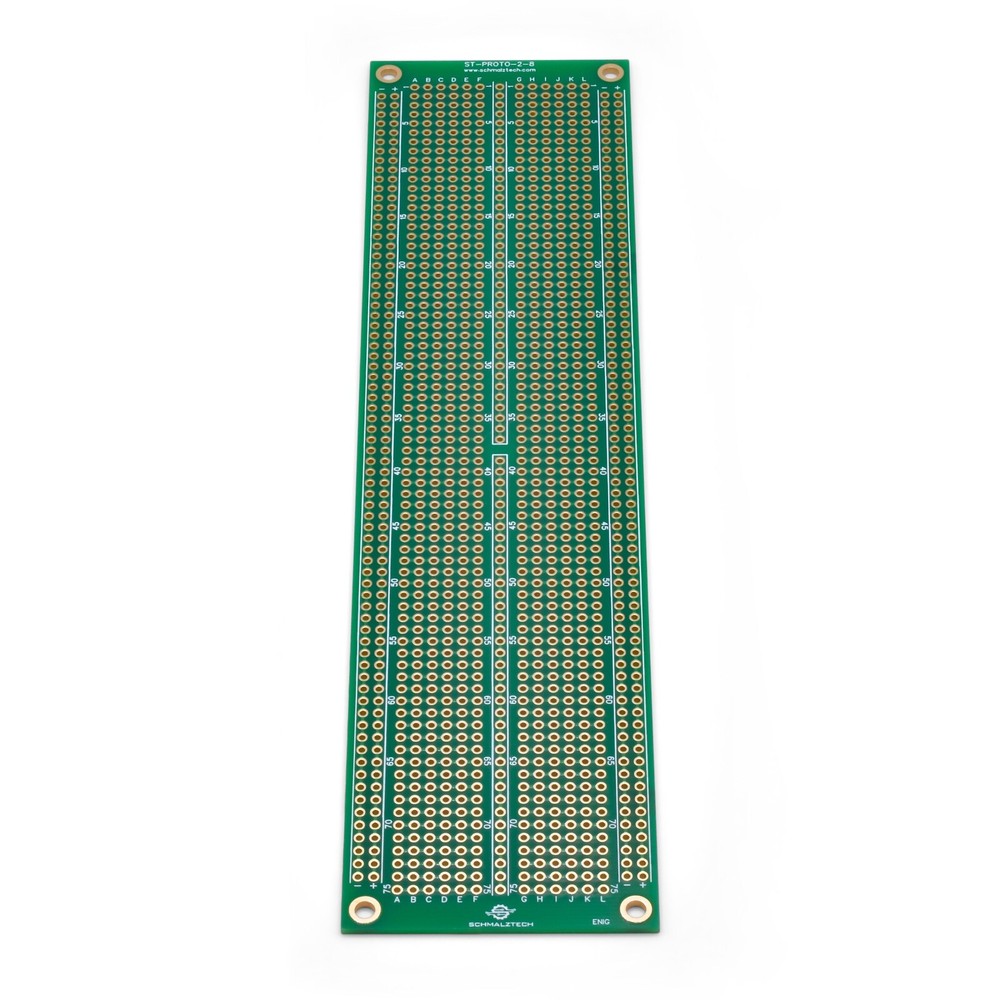 Premium 2" x 8" Protoboard PCB, ENIG Prototyping PCB, ST-PROTO-2-8