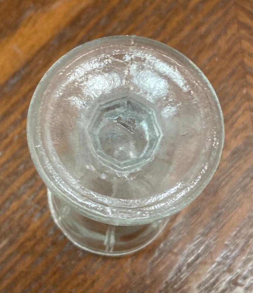 Vintage Clear Panel Rib Lip Glass Eye Wash Cup