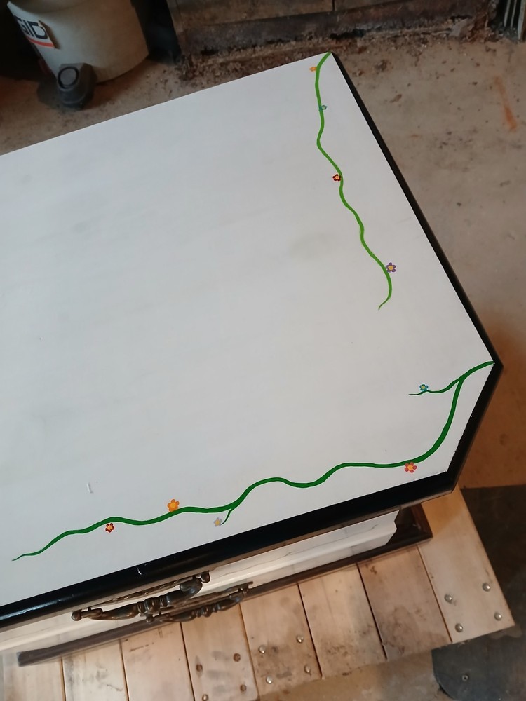 2 Drawer Floral Nightstand