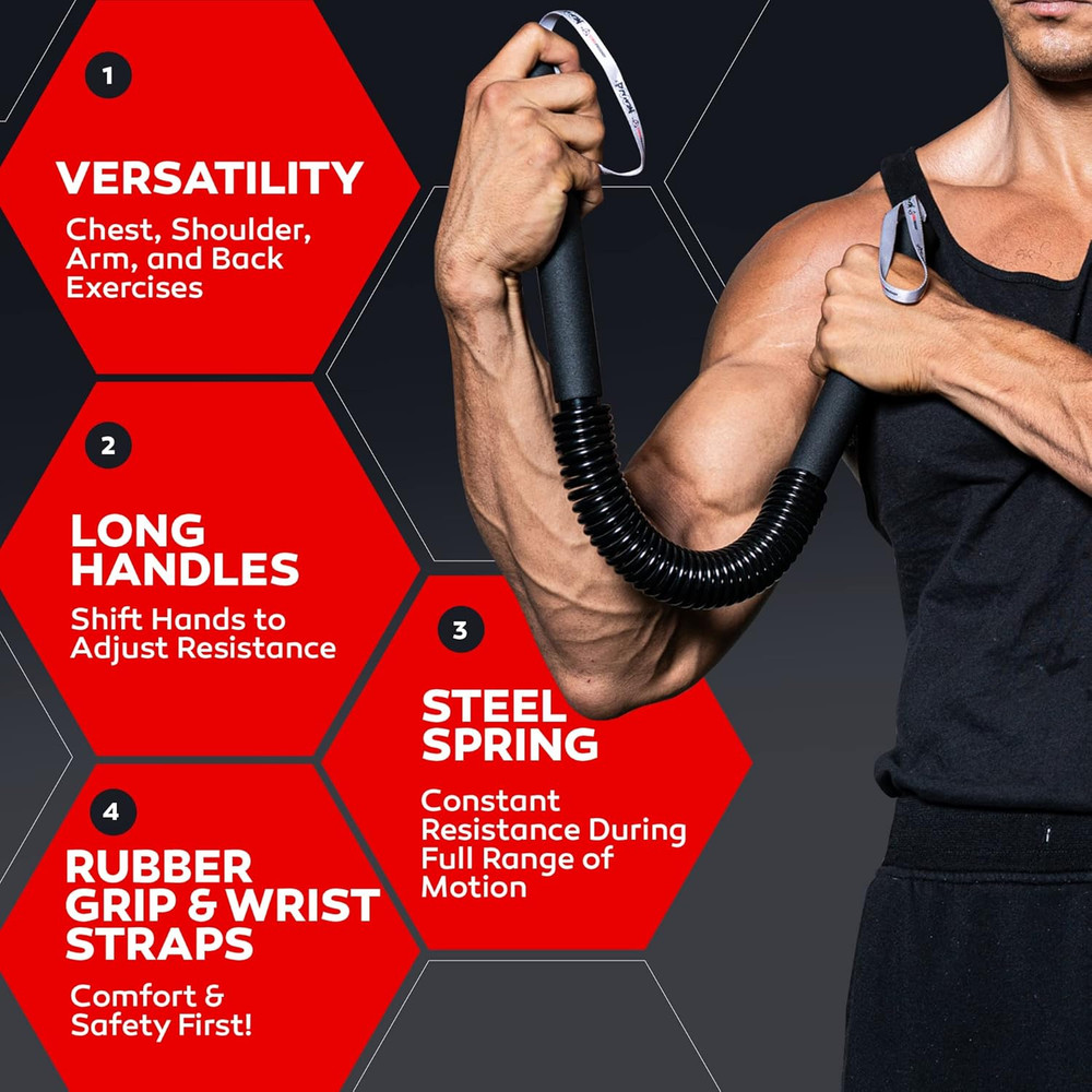 Python Power Twister Bar - Upper Body Exercise for Chest, Shoulder, Forearm, Bic