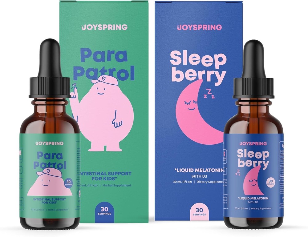 JoySpring Kids Bedtime Routine for Sleep& –Liquid Melatonin+ Herbal Digestive