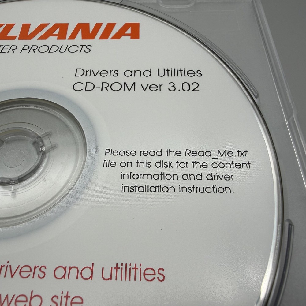 Vintage 2000 Sylvania Drivers And Utilities Update CD-ROM Ver 3.02 Software