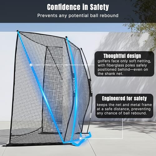 10 x 8 ft Golf Cage Practice Hitting Net with HD Simulator Screen - High-Impact