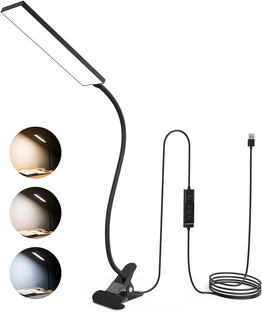 48LED USB LED Dimmable Clip On Desk Lamp Reading Table Night Light