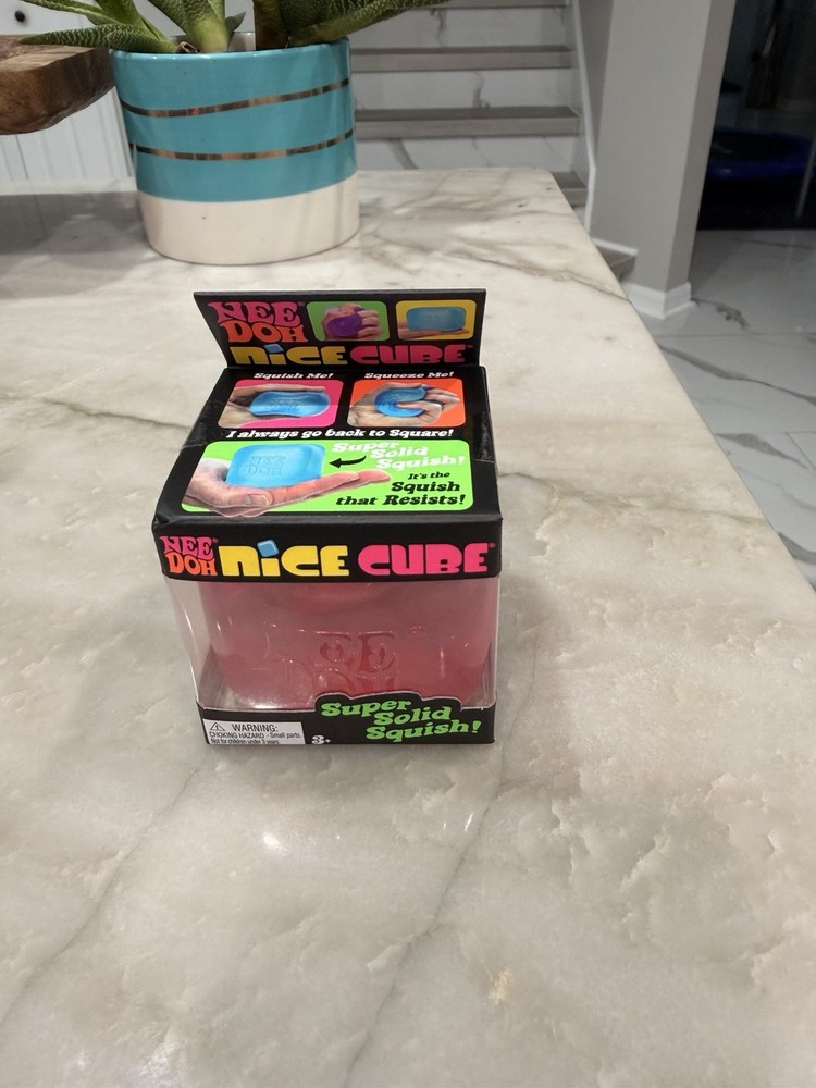 Nee Doh Nice Cube - Super Solid Squish! - Brand New/Factory Sealed! Pink