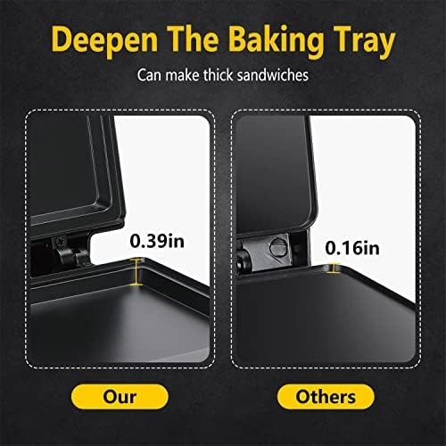 andwich Maker with Non-stick Deep Grid Surface For Egg Black ETL Certificated