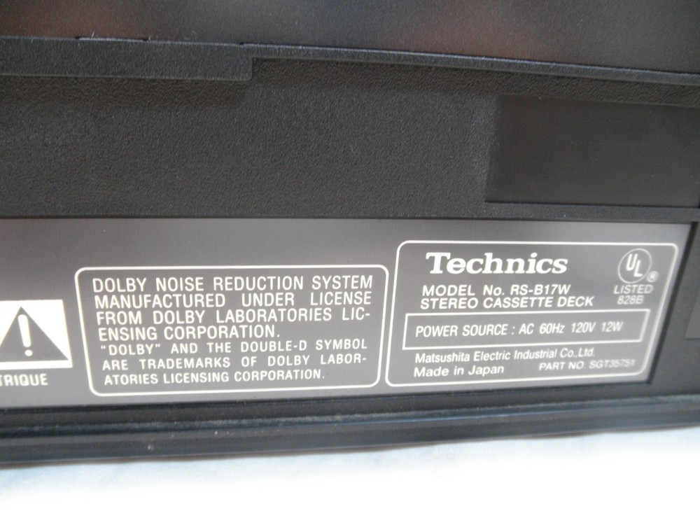 Technics RS-B17W Double Cassette Tape Deck 1-Touch Record Tested, Working