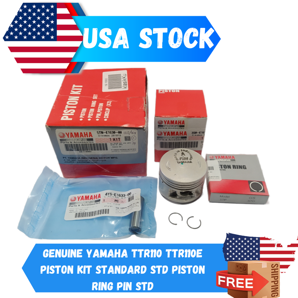Genuine Yamaha TTR110 TTR110E Piston Kit Standard STD Piston Ring Pin STD