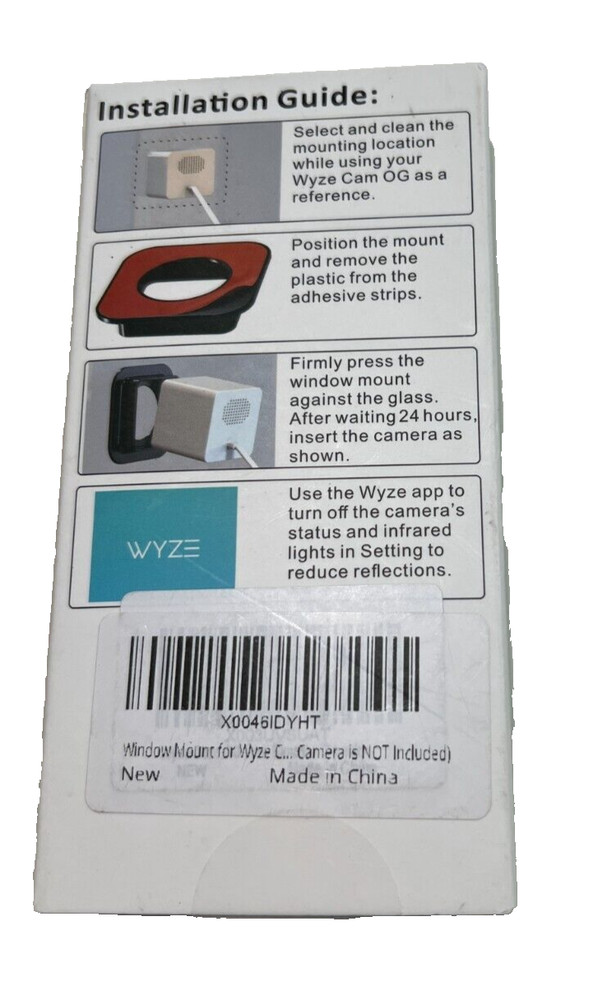 Window Mount Compatible with Wyze Cam OG Strong Adhesive Mounting Bracket