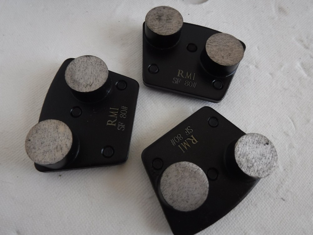 (3) Diamond Grinding Discs Fit Bolt on Grinders Soft Concrete Floor Surface 80#