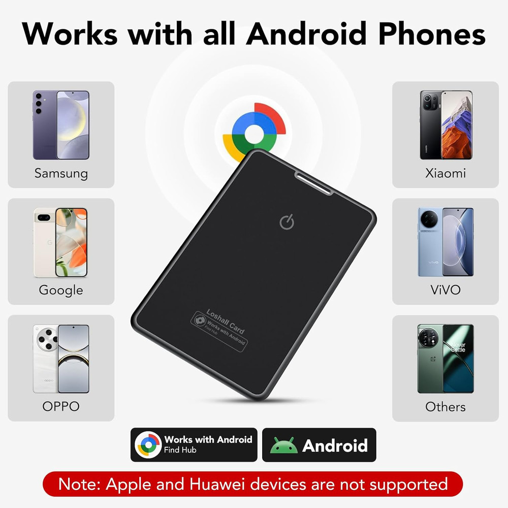 2 Pack Wallet Tracker Card for Android Bluetooth Tracker Work with Google Find H