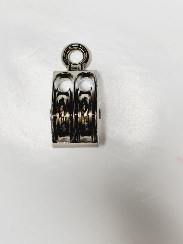 Double Pulley Fixed Eye Nickel Plate 2" 2pk