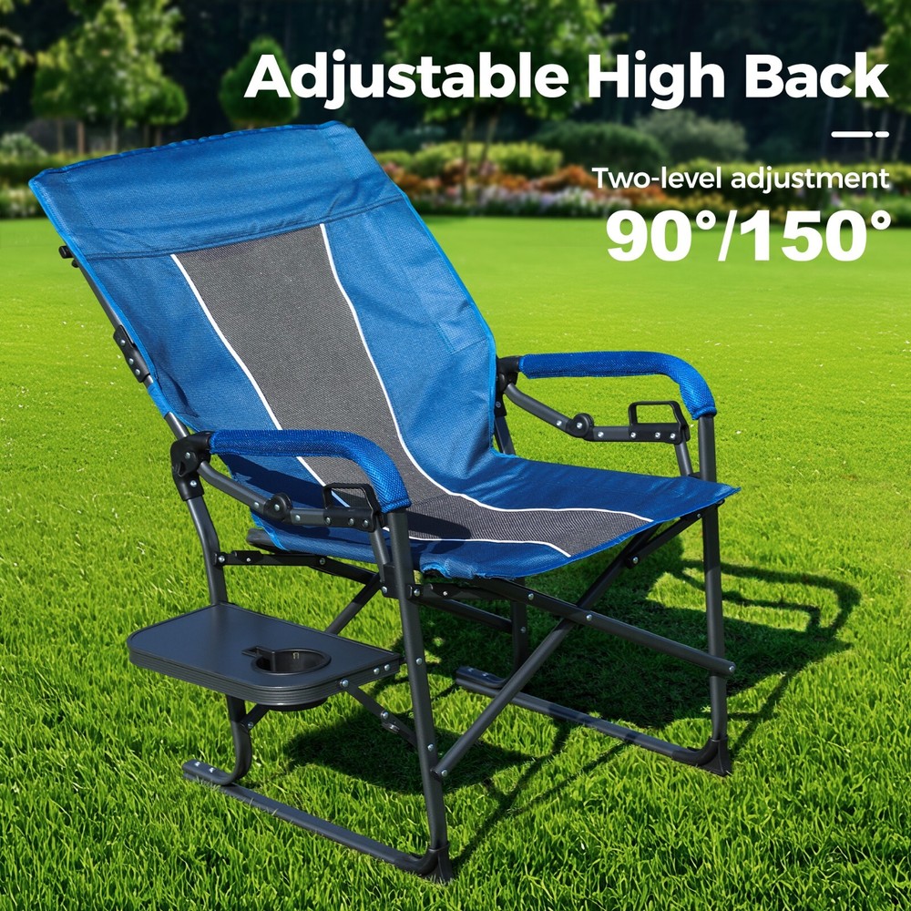 Oversize Folding Camping Chairs Adjustable High Back Heavy Duty Director Chair