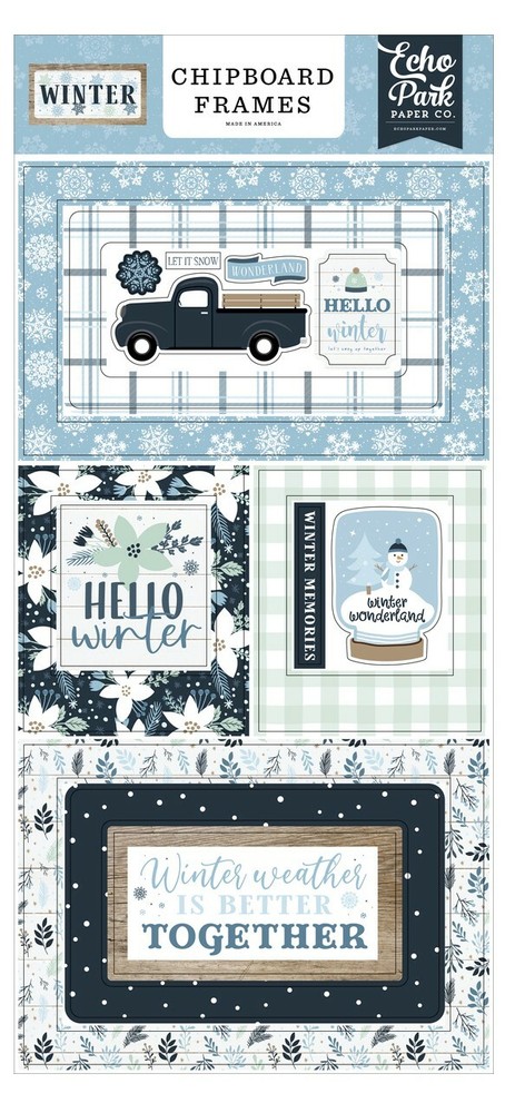 Echo Park Paper WINTER 6x13 Sheet of Chipboard Frames